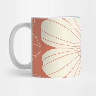 Marsh Mallow Doodle Flower Cream and Terra Cotta Mug